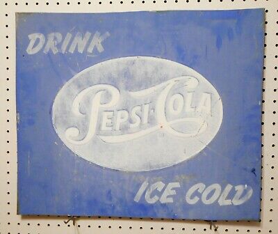 VINTAGE PEPSI 22 1/2 x 19 SIDE of CHEST COIN MACHINE RAISED LETTER STEEL (SIGN)