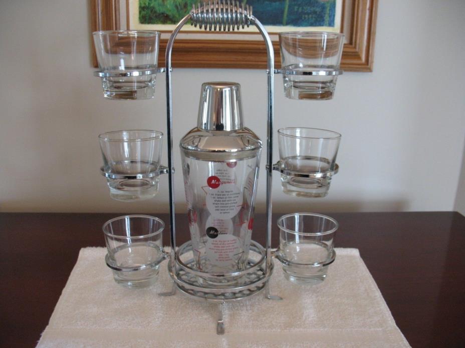 Vintage Cocktail Caddy Bar Set; Awesome Collector Grade Condition