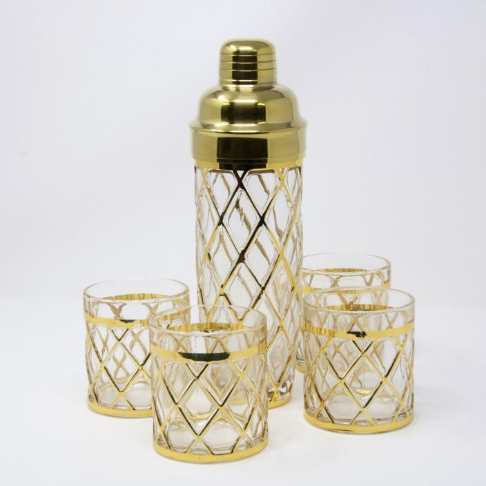 Altuzarra Glass 18k Gold Old-fashioned Glasses Neiman Marcus + Target Shaker Set