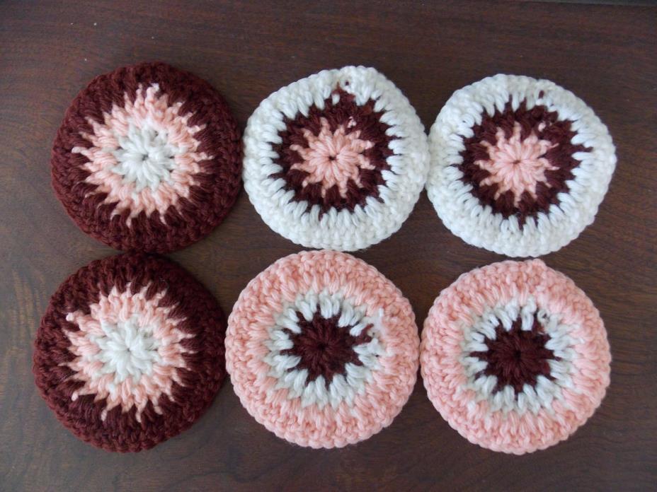Lot of 6 Vintage Crocheted Handmade 3 1/2