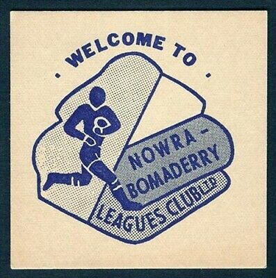 Vintage NOWRA BOMADERRY LEAGUES CLUB  Heavy Paper Drink Coasters - UNUSED