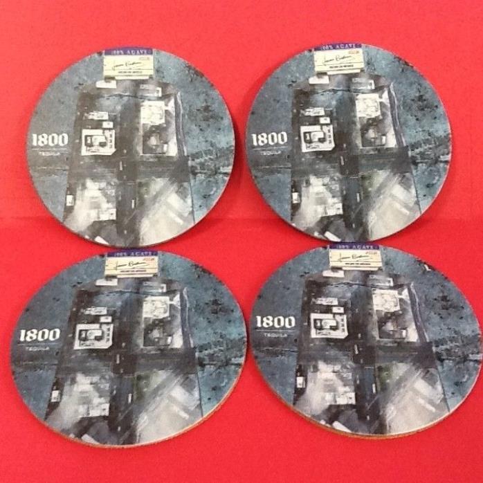Wonderful Set of 4 New 1800 Tequilia Coasters, Metal, Advertising, Rare