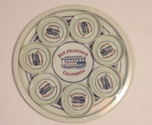 Vintage San Francisco Tray & Ash Tray's New In Package Trolley Car 1978