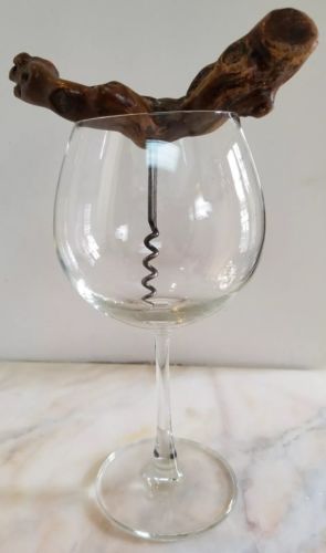CORKSCREW Wine Opener Handmade Vintage Antique Burled French Vine Root Handle