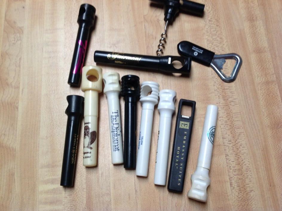 Advertising Plastic Corkscrews - Lot of 11 - Carnival Loews Wyndham The Diplomat