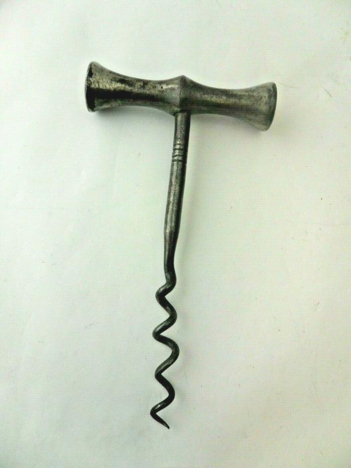 Vintage Italian T Corkscrew 5''L  Handle 2 3/4''L unknown metal