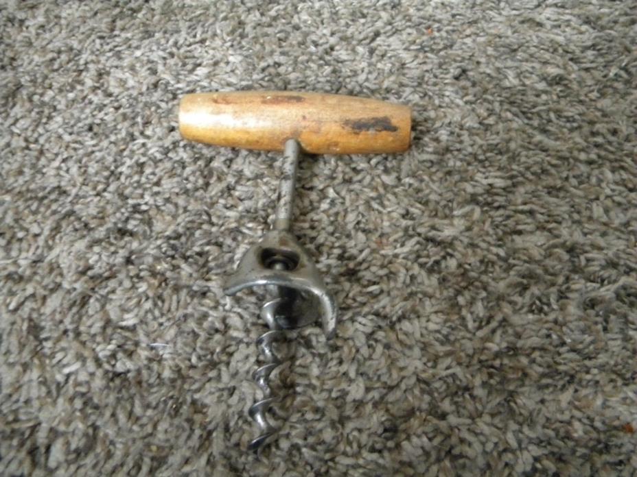 Vintage WALKER 1908 Bell Corkscrew Wood Handle Mid Century Wine Bottle Opener