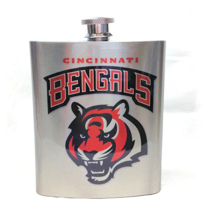 Cincinnati Bengals 7 ounce Stainless Steel Flask