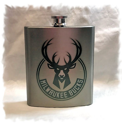 Milwaukee Bucks 7 ounce Stainless Steel Flask
