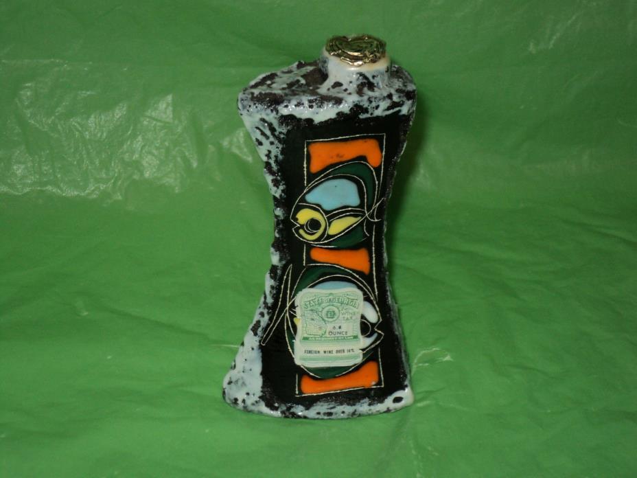 1969 -   Mini Italy Hand Painted Wine Bottles  - Art Deco Fish Design