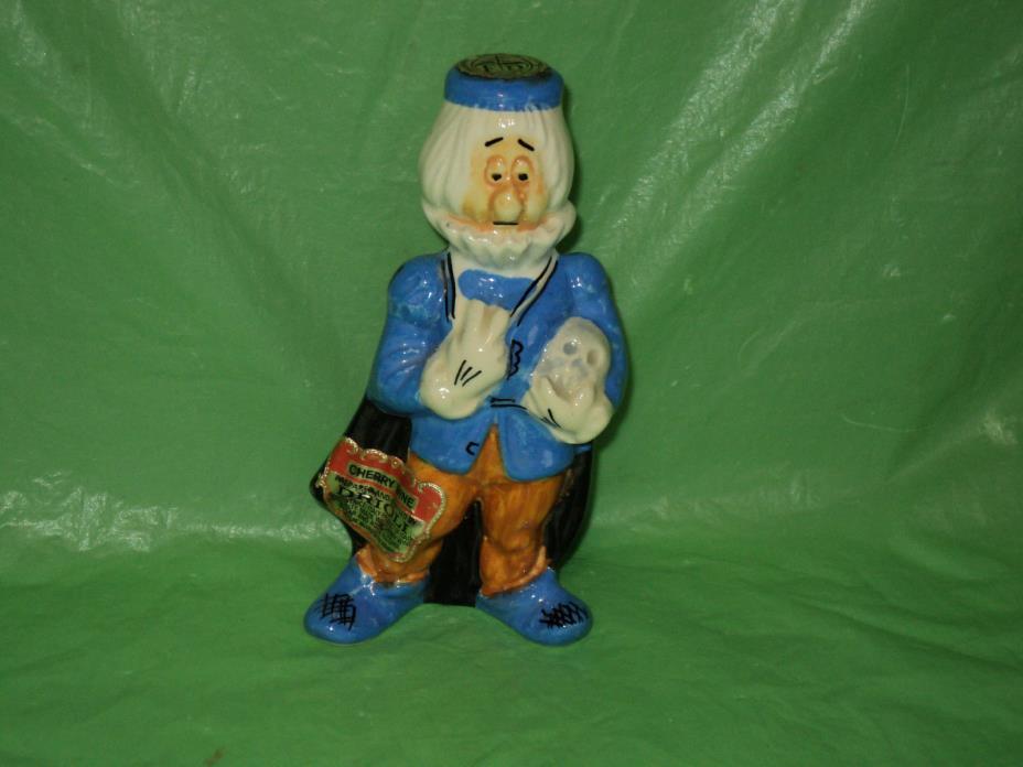 1969 - Mini Italy Hand Painted Wine Bottles  -  Man w/ Skull Design