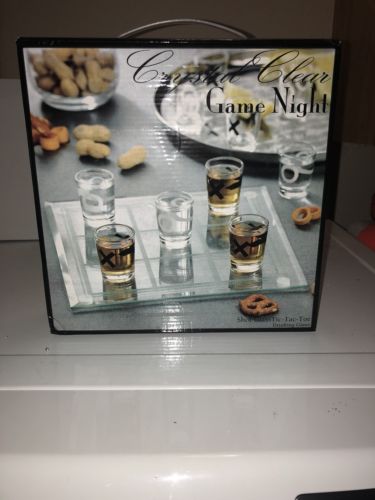 Crystal Clear Game Night Tic Tac Toe Shot Glass Game Set