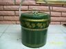 VINTAGE/RETRO CERA GREEN WITH GOLD PLASTIC/PATENT ICE BUCKET WITH LID