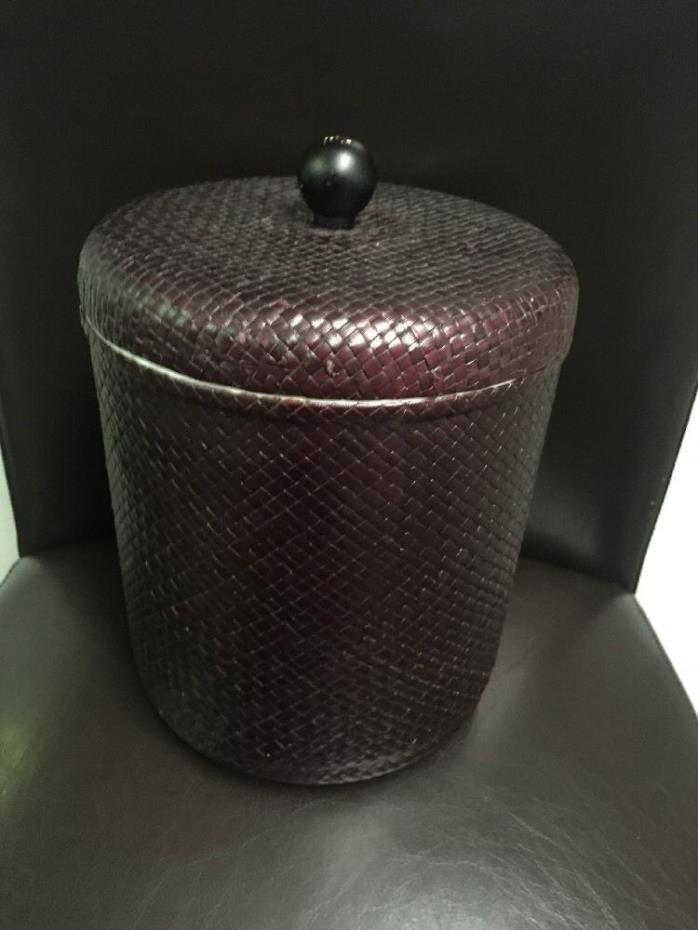 BROWN WOVEN INSULATED ICE BUCKET