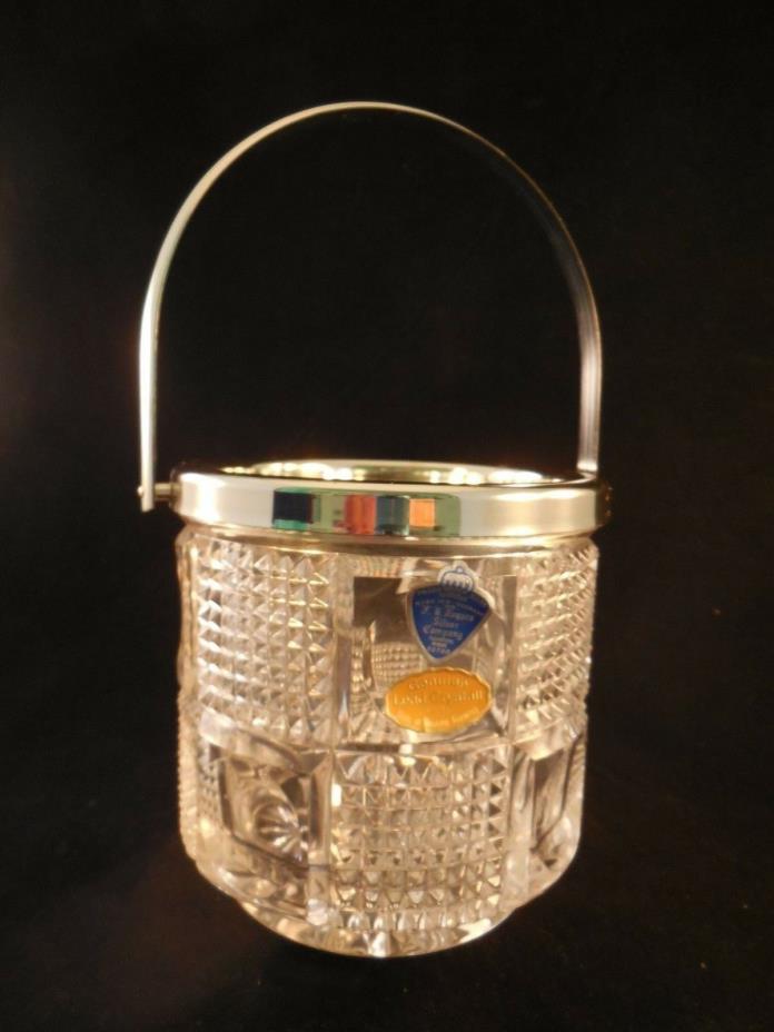 Genuine Vintage Lead Crystal Ice Bucket Made in Germany by F.B. Rogers Silver