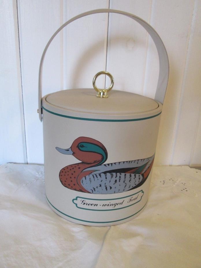 Gorges Briard Ice Bucket Wild Fowl Mallard Green Winged Teal Faux Leather