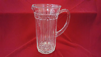 Vintage tall Heavy clear crystal pitcher  #   2448