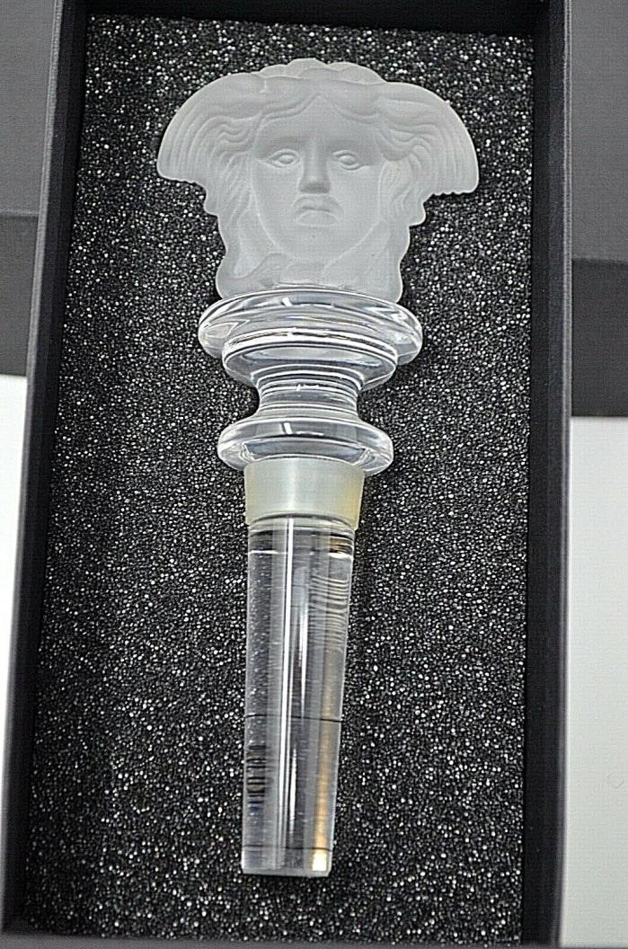 Rosenthal Versace Frosted Crystal Medusa Double-Head Bottle Stopper New/Box