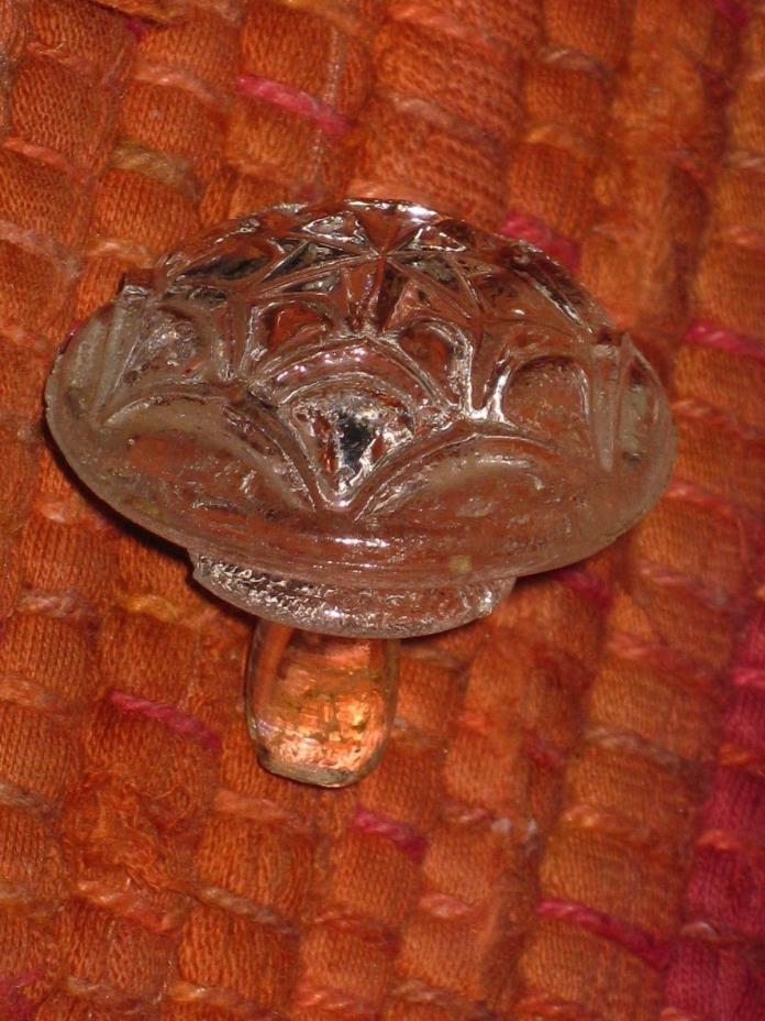 Vintage Clear Glass Snowflake Bottle Perfume Decanter Stopper Part 5/16 Plug