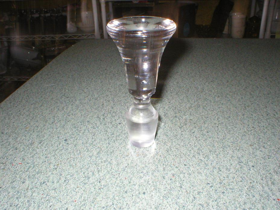 VTG Modern Clear Crystal/Glass Bottle Cruet Stopper 4 1/4