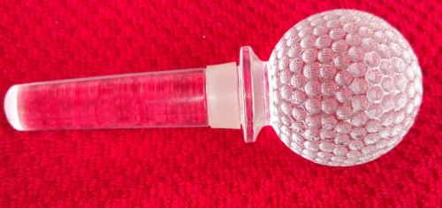 Bottle Stopper, Clear Glass GOLF BALL Wine Liquor Decanter, LEAD CRYSTAL?