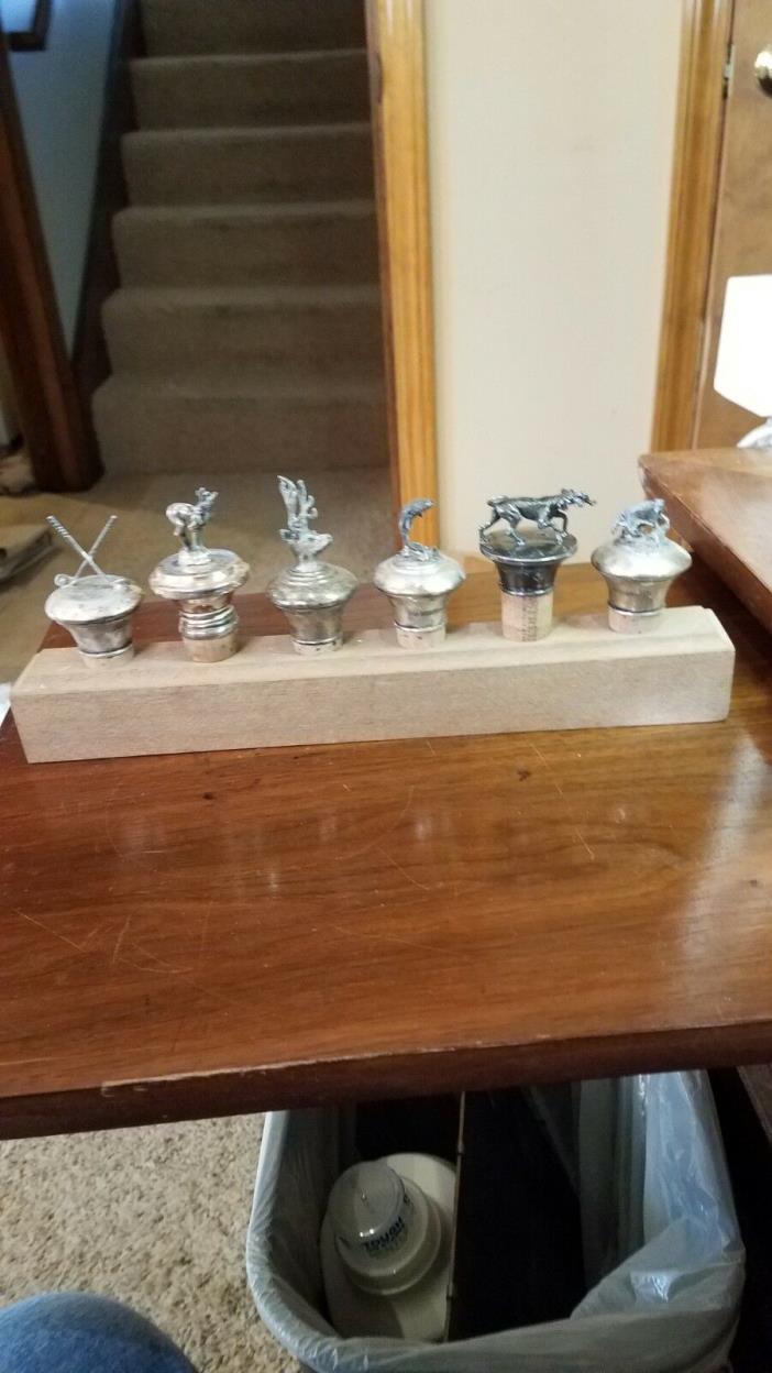 6 VINTAGE FIGURAL BOTTLE STOPPERS