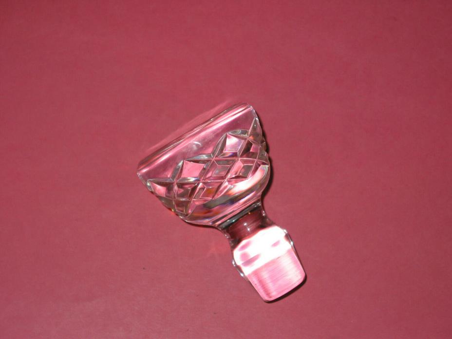 Cut Glass Faceted Decanter Stopper ~ Vintage
