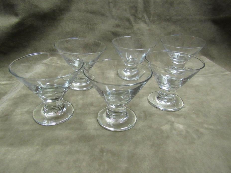 Vintage Clear color Glass Small Flared Top cocktail Bar Use stem Tumbler Lot #1