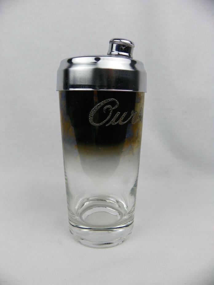 Vintage Ours Martini Cocktail Shaker Silver Fade or Mercury Glass