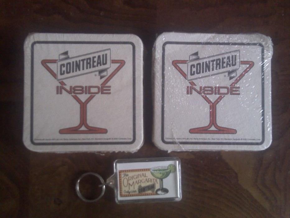 2 Cointreau Coasters ~ 25 to a Pk. Copywrite 2000 + 1 Original Key Ring, All New