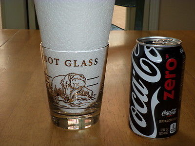 ALASKA SIZE FISHING - Glass Shot Glass / Drinking Glass , Vintage, LARGED SIZED