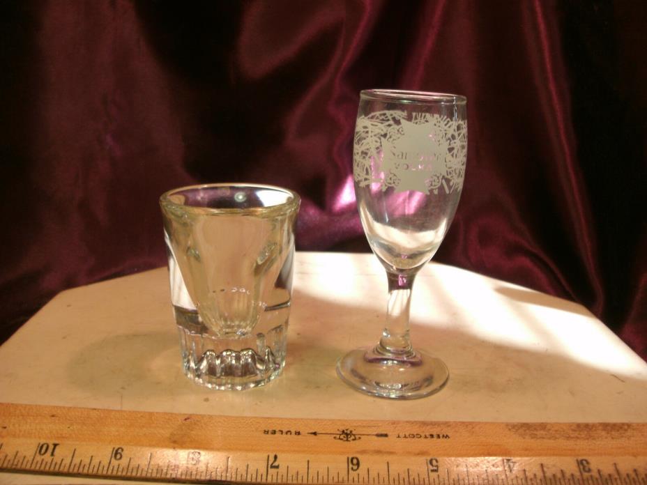 2 vtg shot glasses-Samovar Vodka Stemmed Shooter/3