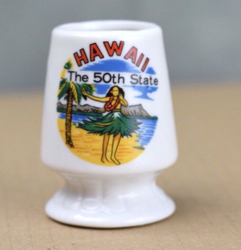 Vintage Hawaii 50th State Shot Glass Ceramic 2.5”