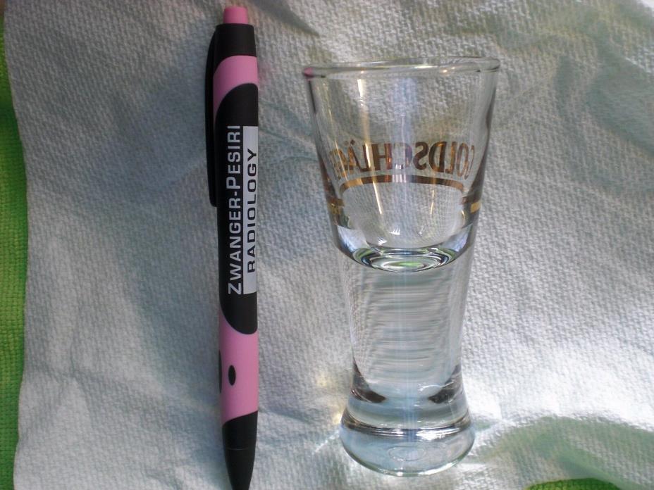 Goldschlager Shot Glasses Clear With Gold Logo