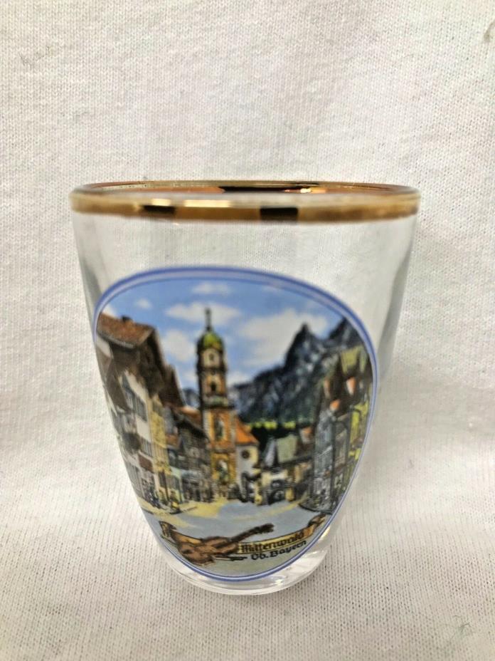 Gorgeous Mountainous European Village Commemorative Shot Glass