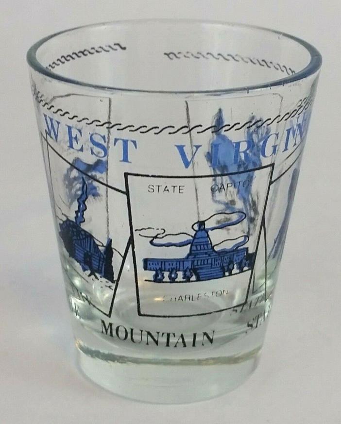 West Virginia The Mountain State Shot Glass Collectible Allegheny Mountains