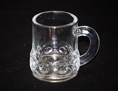 Old Vintage Dot Clear Shot Glass Toothpick Holder Mini Mug Man Cave Barware Tool