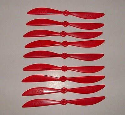 TWA Airplane Propeller Swizzle Sticks (9), Red, Age Unknown, pre-owned