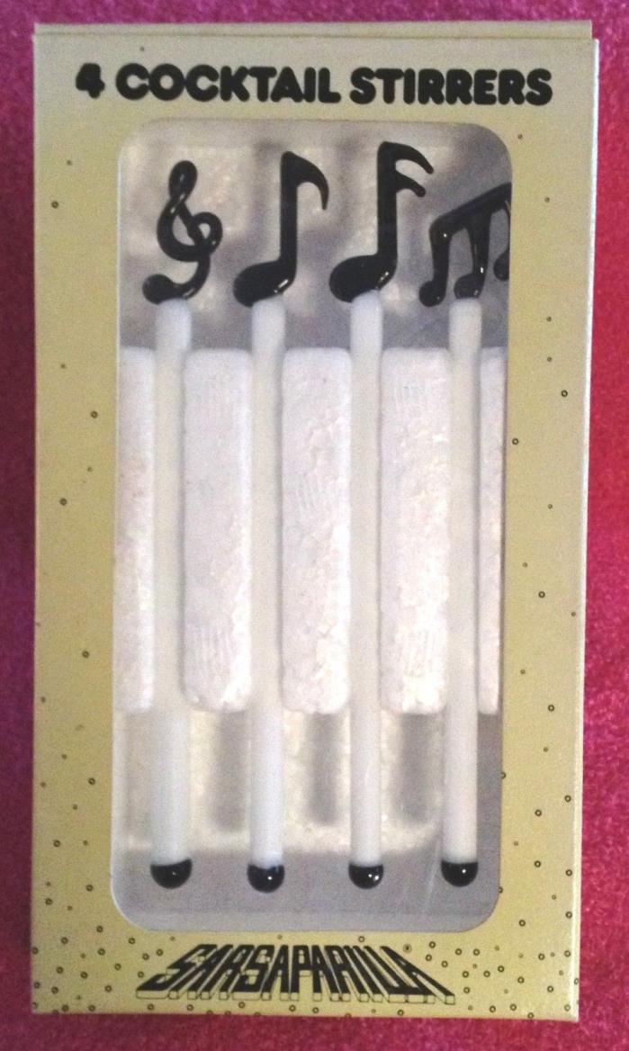 Vintage Sarsaparilla 4 Music Note Cocktail Stirrers NIB - 1990's - NOS