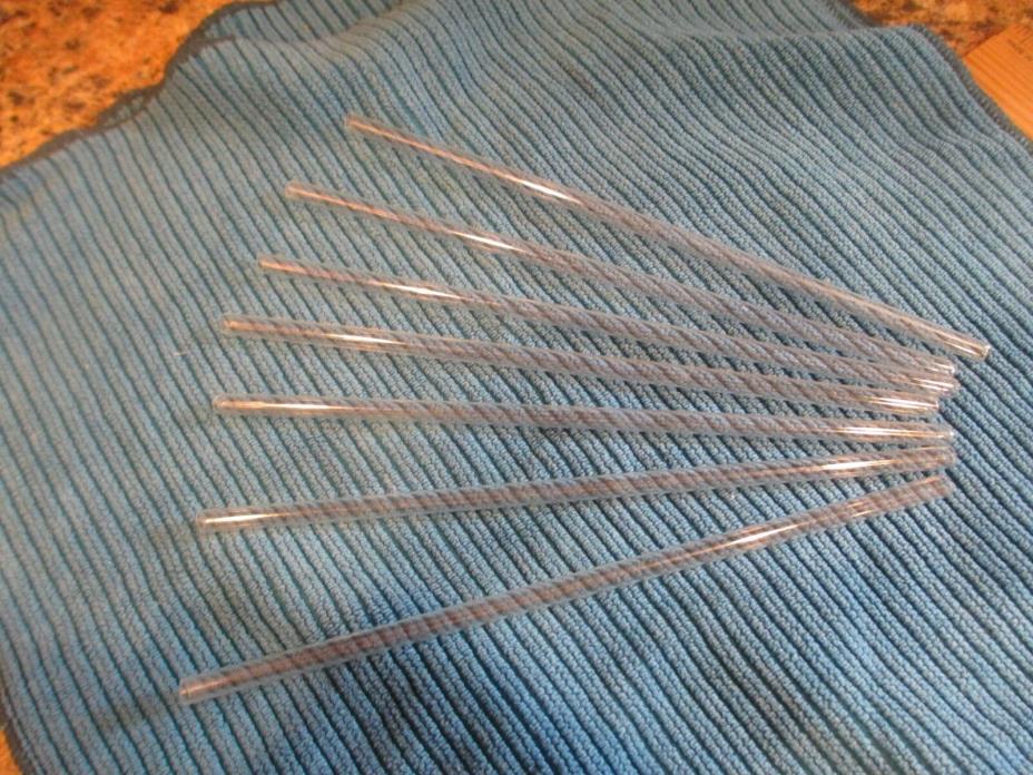 Lot of 6 ~ Vintage Clear Glass Straws ~ 7
