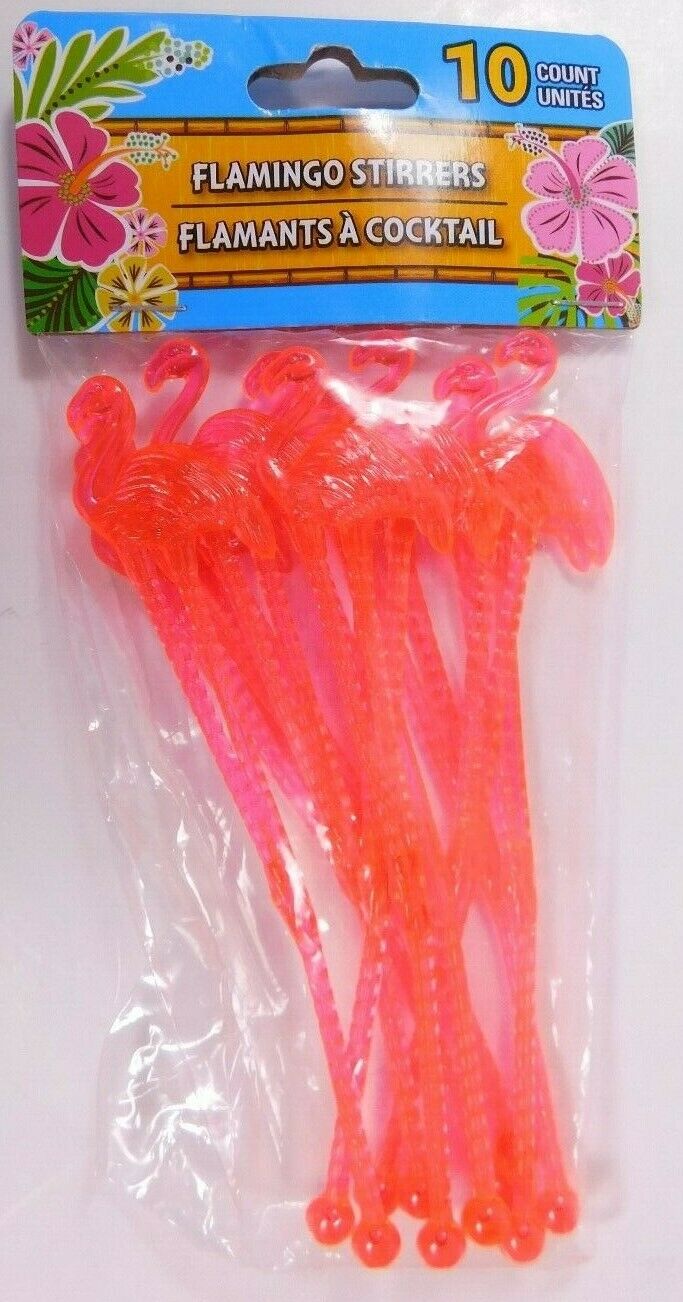 10 pcs  Flamingo  Swizzle Stir Cocktail  Bar Sticks