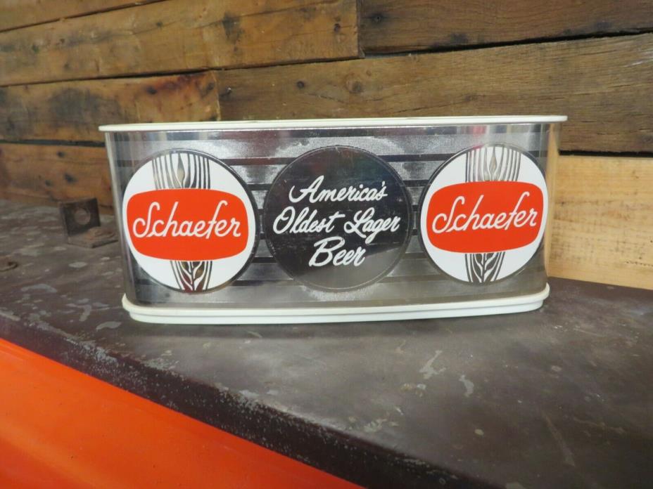 Vintage Schaefer Beer Bar Caddy For Drink Stirrers And Napkins
