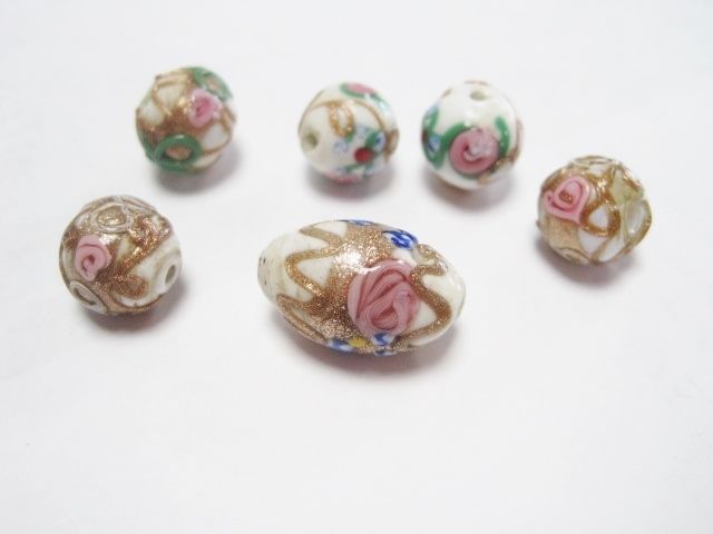 Antique Venetian Glass Wedding Cake Beads