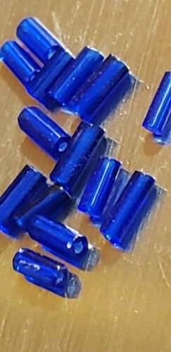 Colbalt tube, cut , beads. Antique Victorian Glass Beads  1oz. Approx..