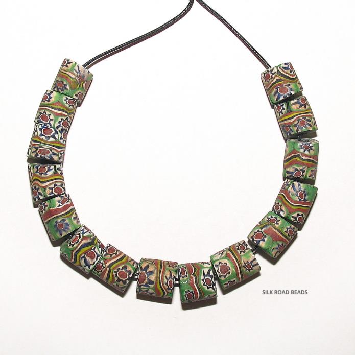15 antique venetian millefiori glass beads african trade RARE! #553c