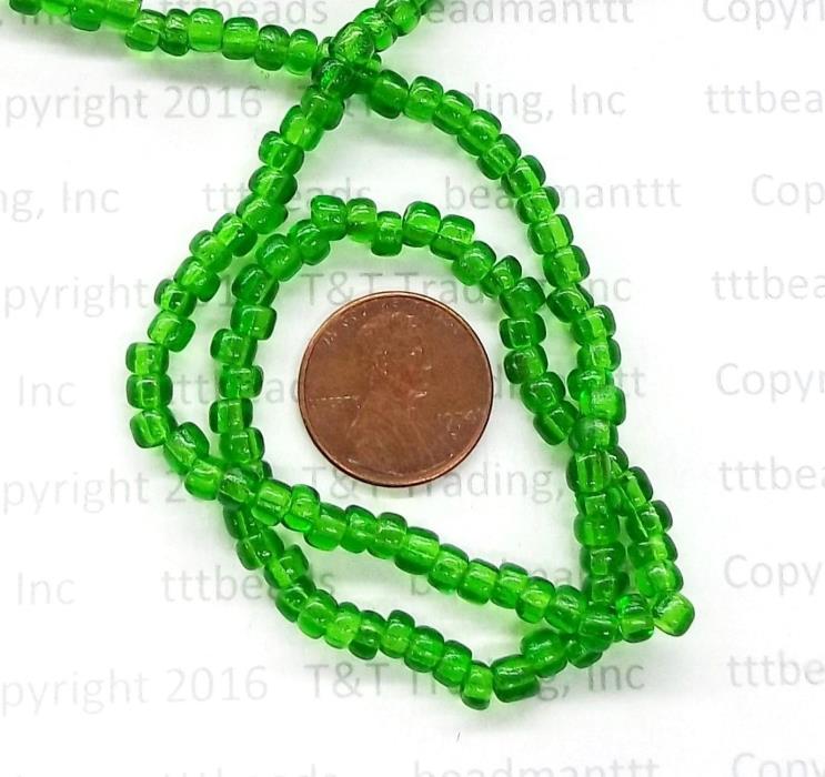 Original Antique Green Pony Trade Beads Italy Vintage  Collection #   276