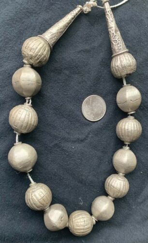 Ethiopian Silver Metal Beads Wax Core Old Harrar African