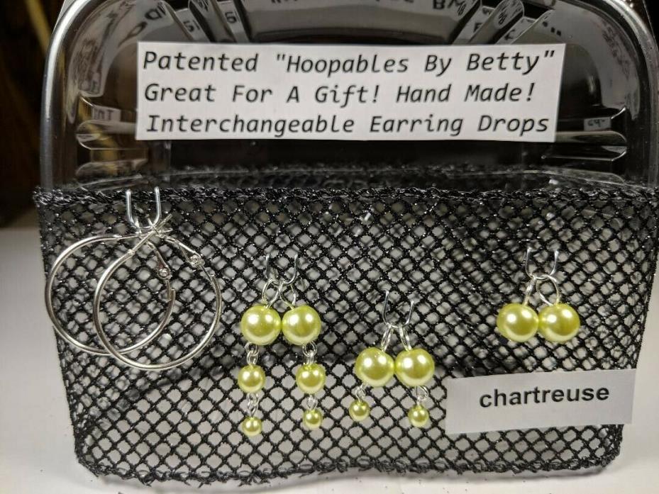 Hoopables By Betty Interchangeable jewelry earring drops glass pearl handcrafted