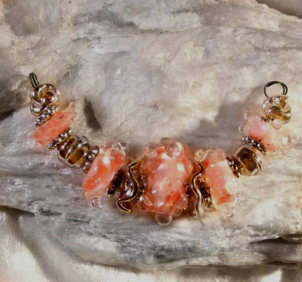 LNT- Handmade Boro Lampwork Beads SRA - Cherry Parfait - Nc8730, Jewelry & Craft