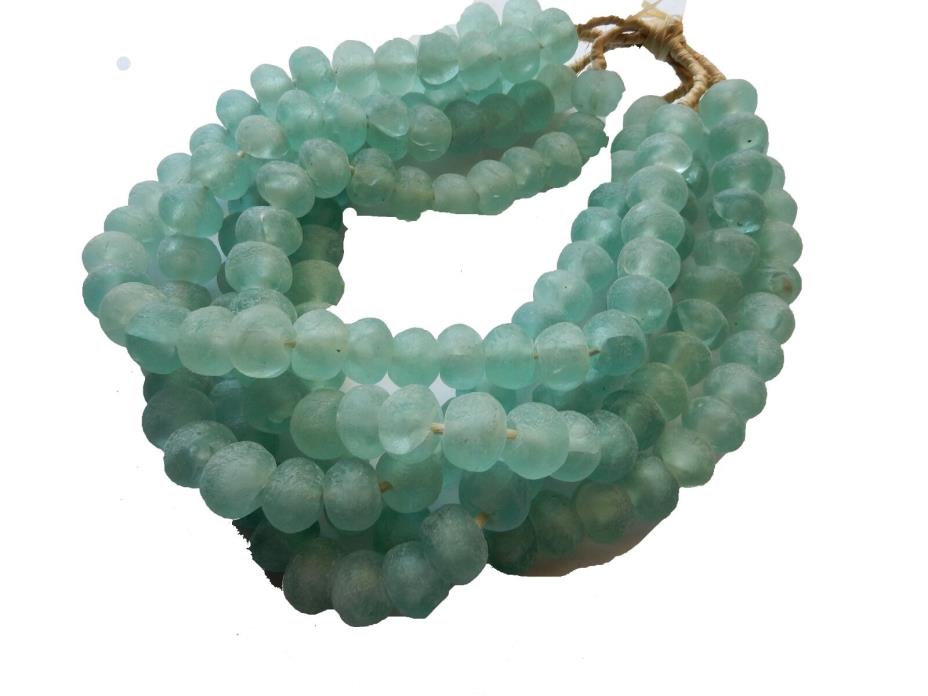 African Jumbo Glass Trade Bead Strands,S/5 160 Beads